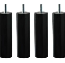 Lot de 4 pieds cylindre wengé, 15 cm