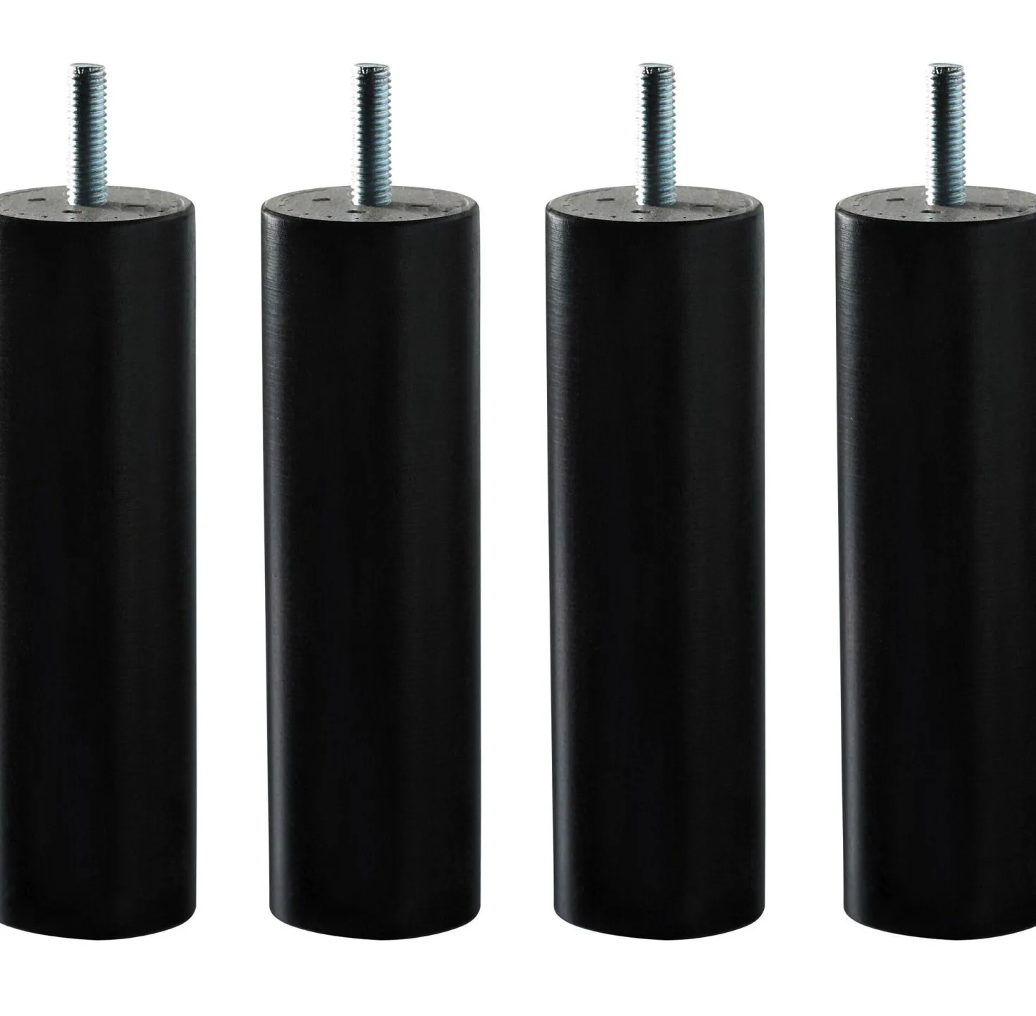 Lot de 4 pieds cylindre wengé, 15 cm