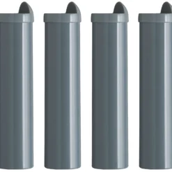 Lot de 4 pieds gris pour sommiers cadre métal