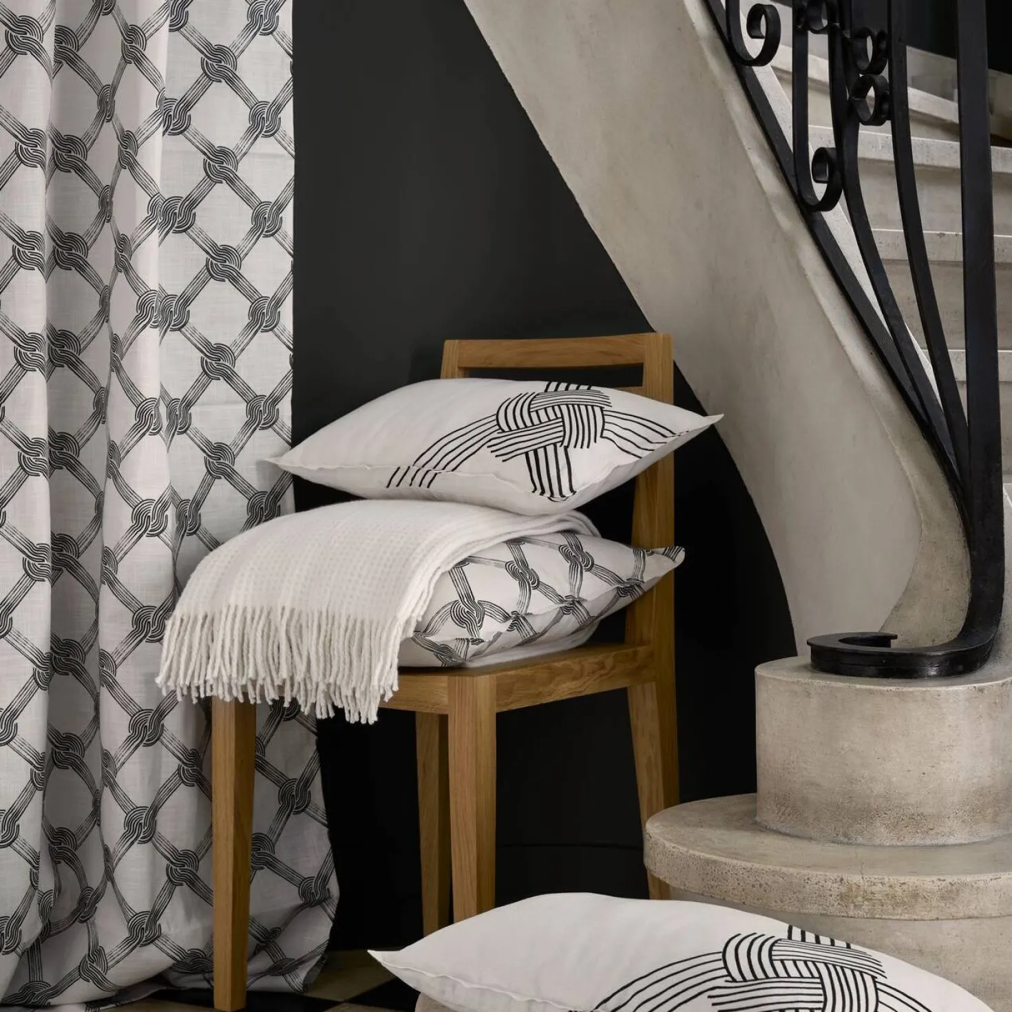 Lot de 2 rideaux coton lin Grand Hôtel