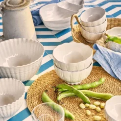 Lot de 6 serviettes coton lin Eline