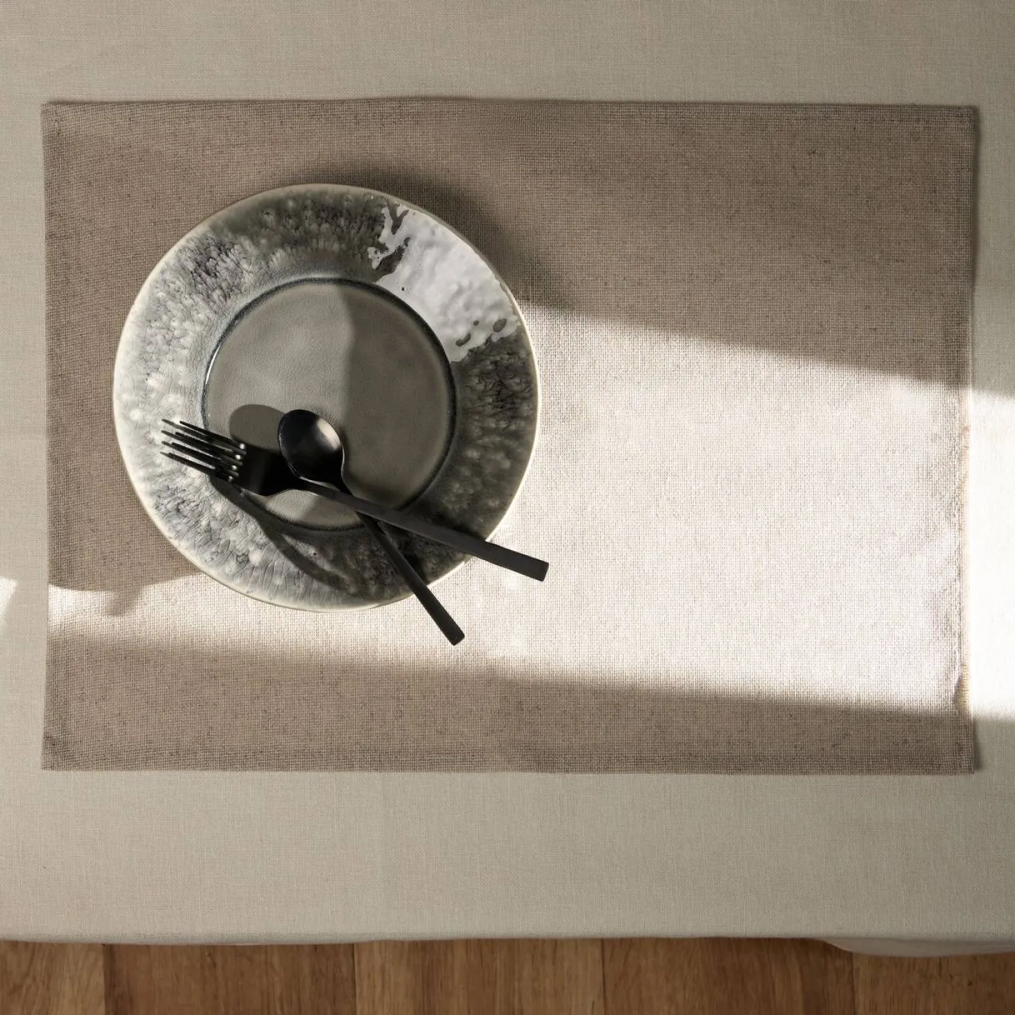 Lot de 6 sets de table enduit coton lin Laurie