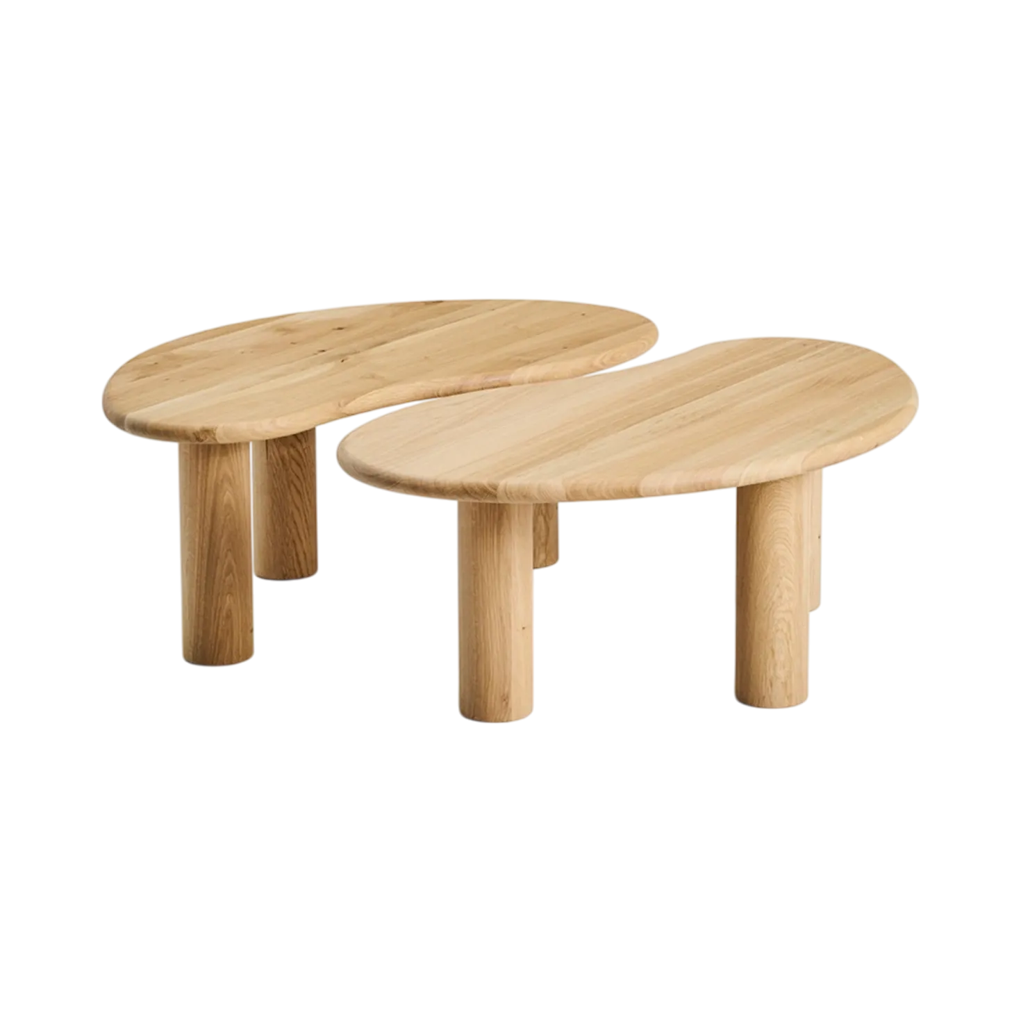 Lot de 2 tables basses chêne massif Milan