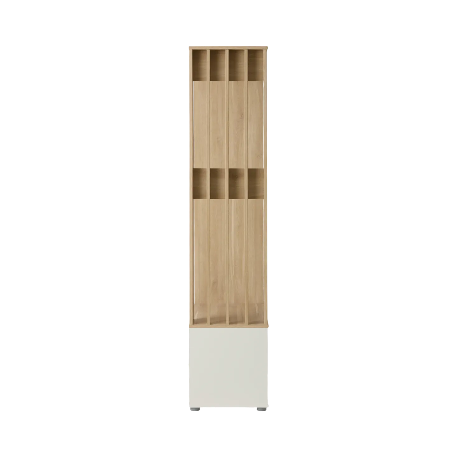 Meuble d'entrée vestiaire blanc et décor bois Paul