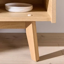 Meuble TV avec porte et niche bois Agatha