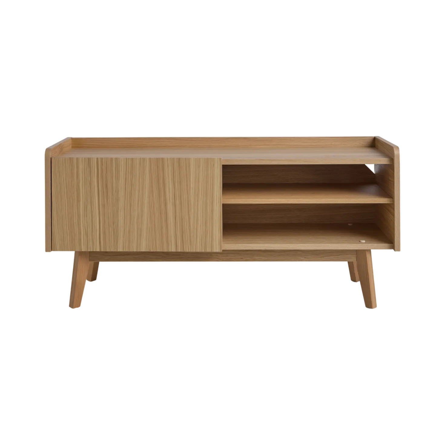 Meuble TV avec porte et niche bois Agatha
