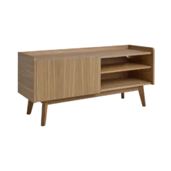 Meuble TV avec porte et niche bois Agatha