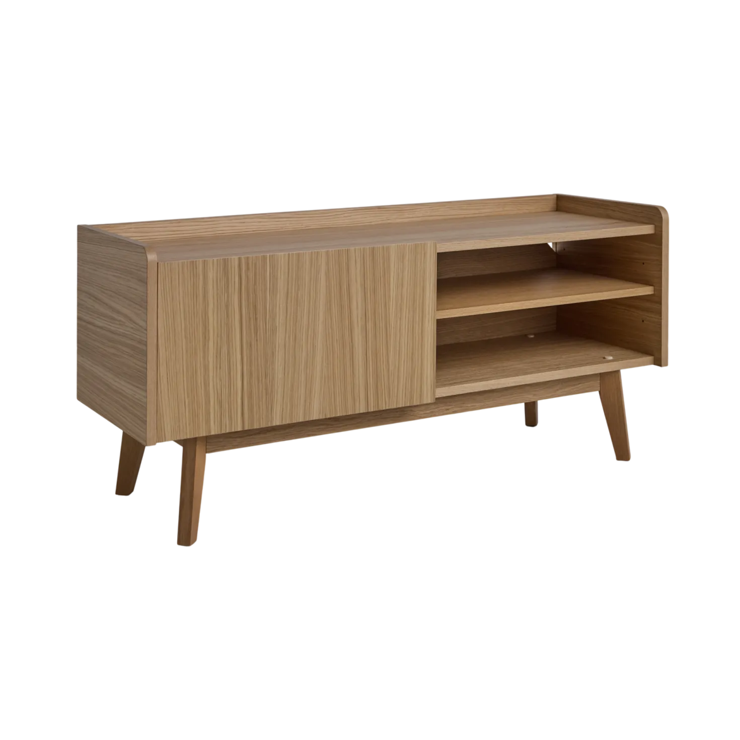 Meuble TV avec porte et niche bois Agatha