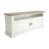 Meuble TV blanc et bois Apolline