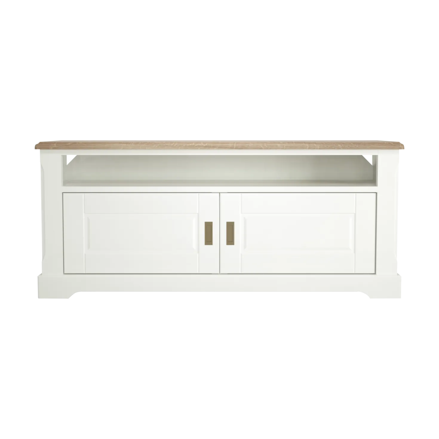 Meuble TV blanc et bois Apolline