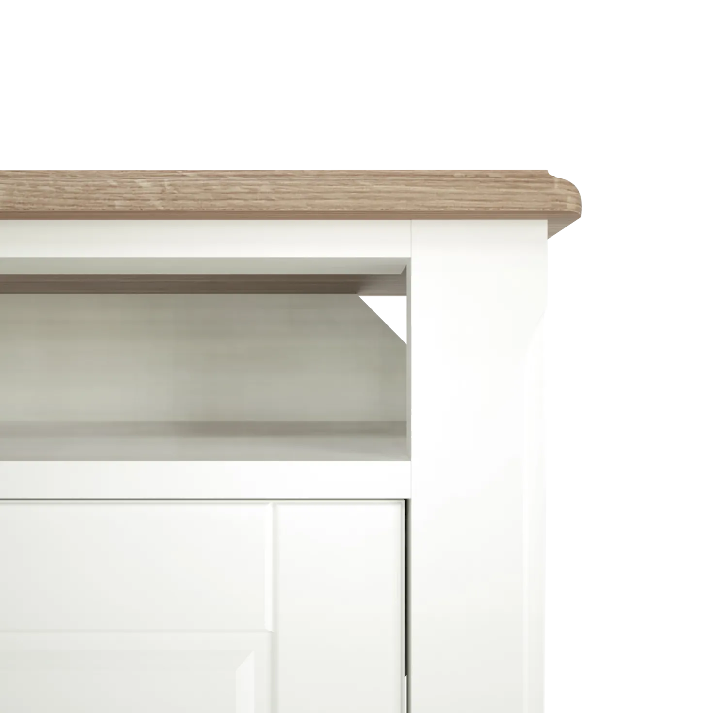 Meuble TV blanc et bois Apolline