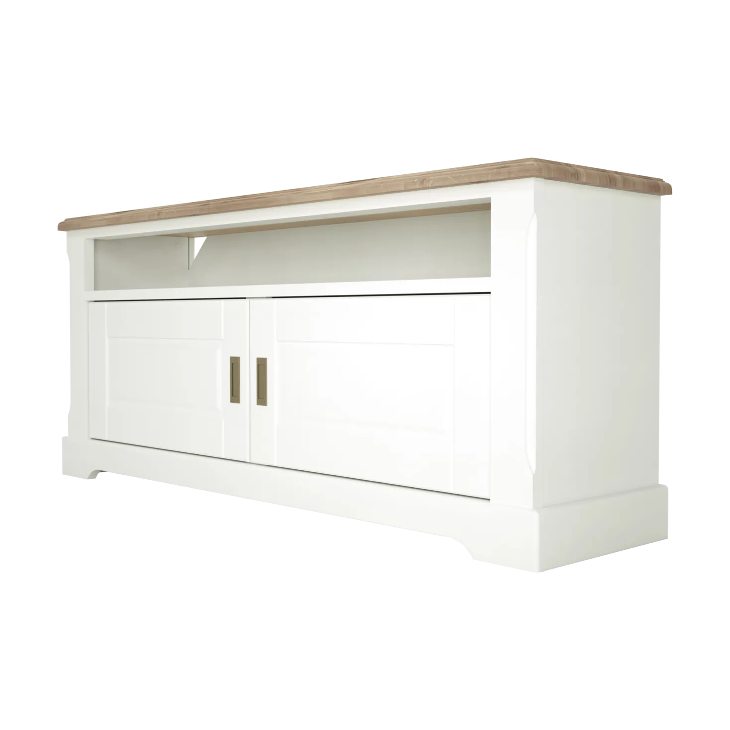 Meuble TV blanc et bois Apolline