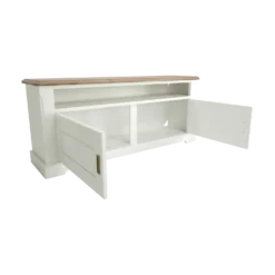 Meuble TV blanc et bois Apolline