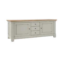 Meuble TV bois massif 2 portes 3 tiroirs Embellie