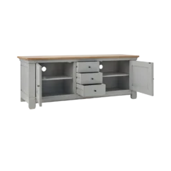 Meuble TV bois massif 2 portes 3 tiroirs Embellie