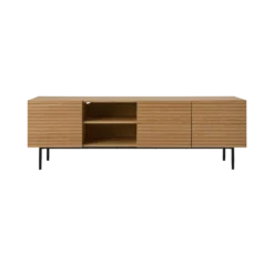 Meuble TV 3 portes bois pieds métal Alex