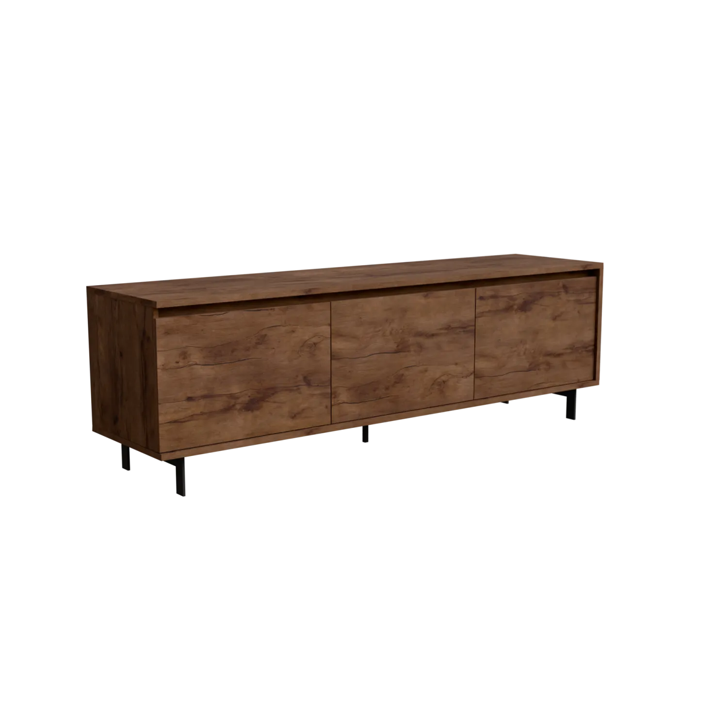 Meuble TV 3 portes décor bois Gustavo