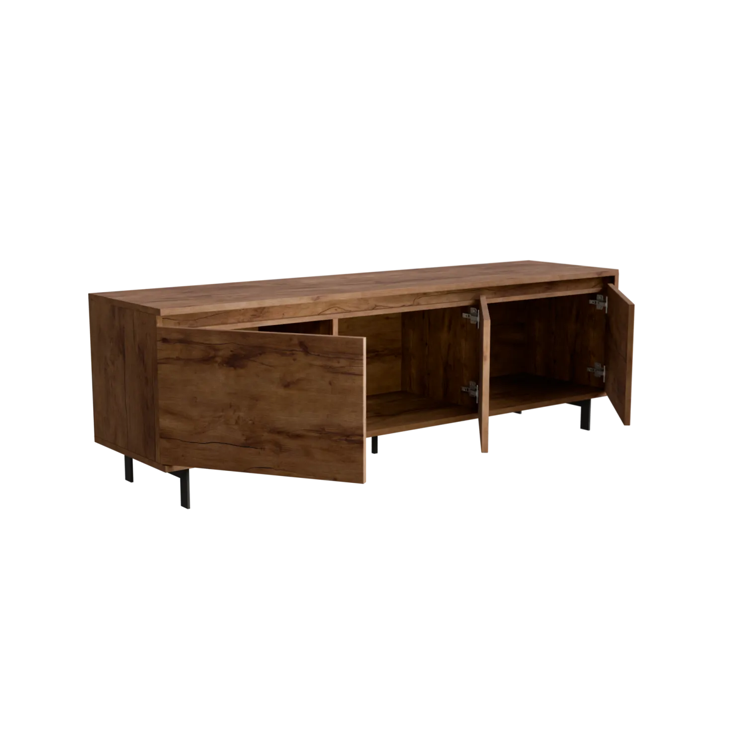 Meuble TV 3 portes décor bois Gustavo