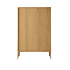 Meuble vitrine led chêne massif 2 portes 1 tiroir Charles