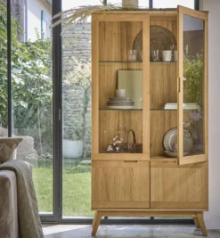 Meuble vitrine 4 portes bois Adèle