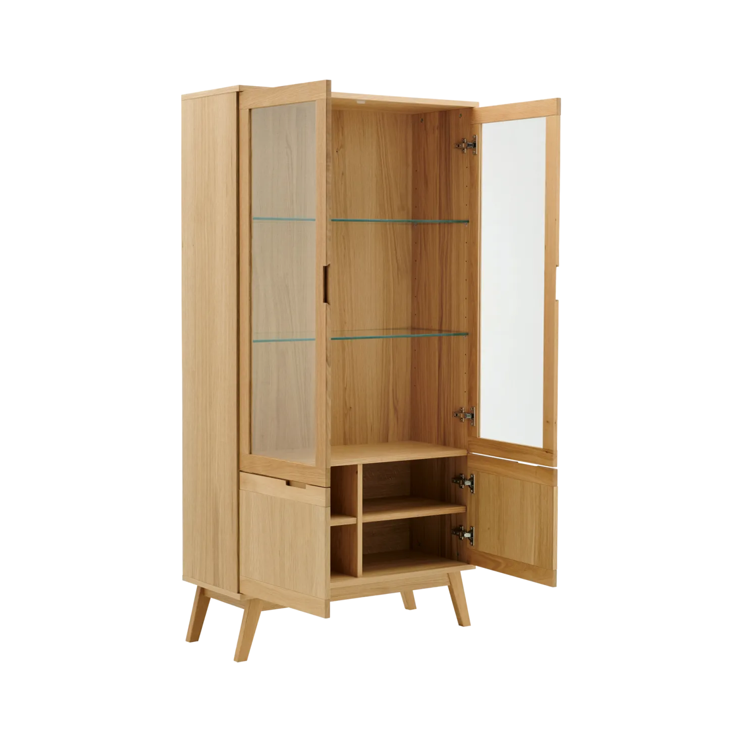 Meuble vitrine 4 portes bois Adèle