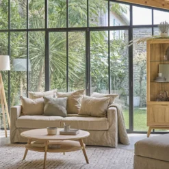 Meuble vitrine 4 portes bois Adèle
