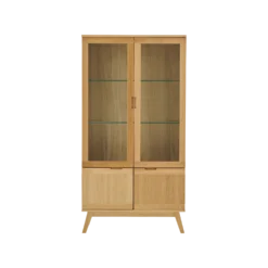 Meuble vitrine 4 portes bois Adèle