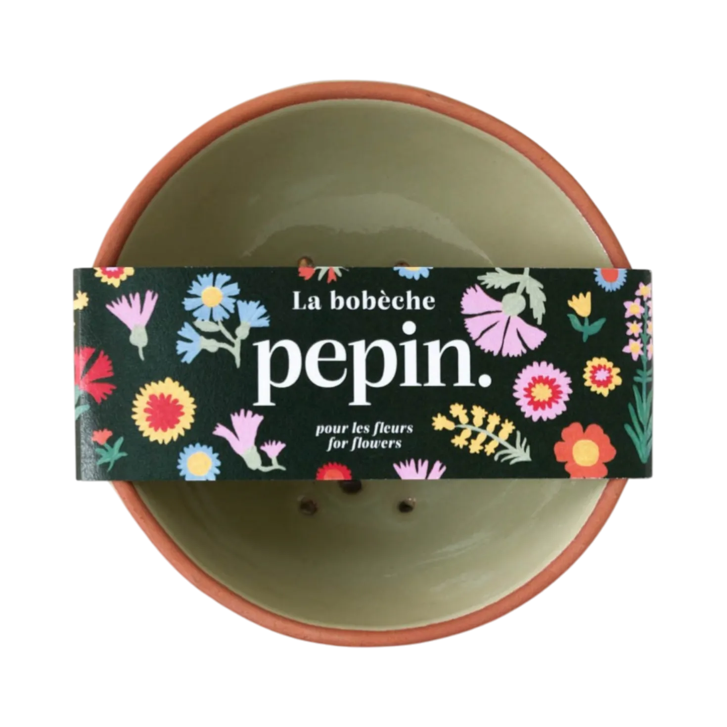 PEPIN Bobèche Fleurs - Vert sauge