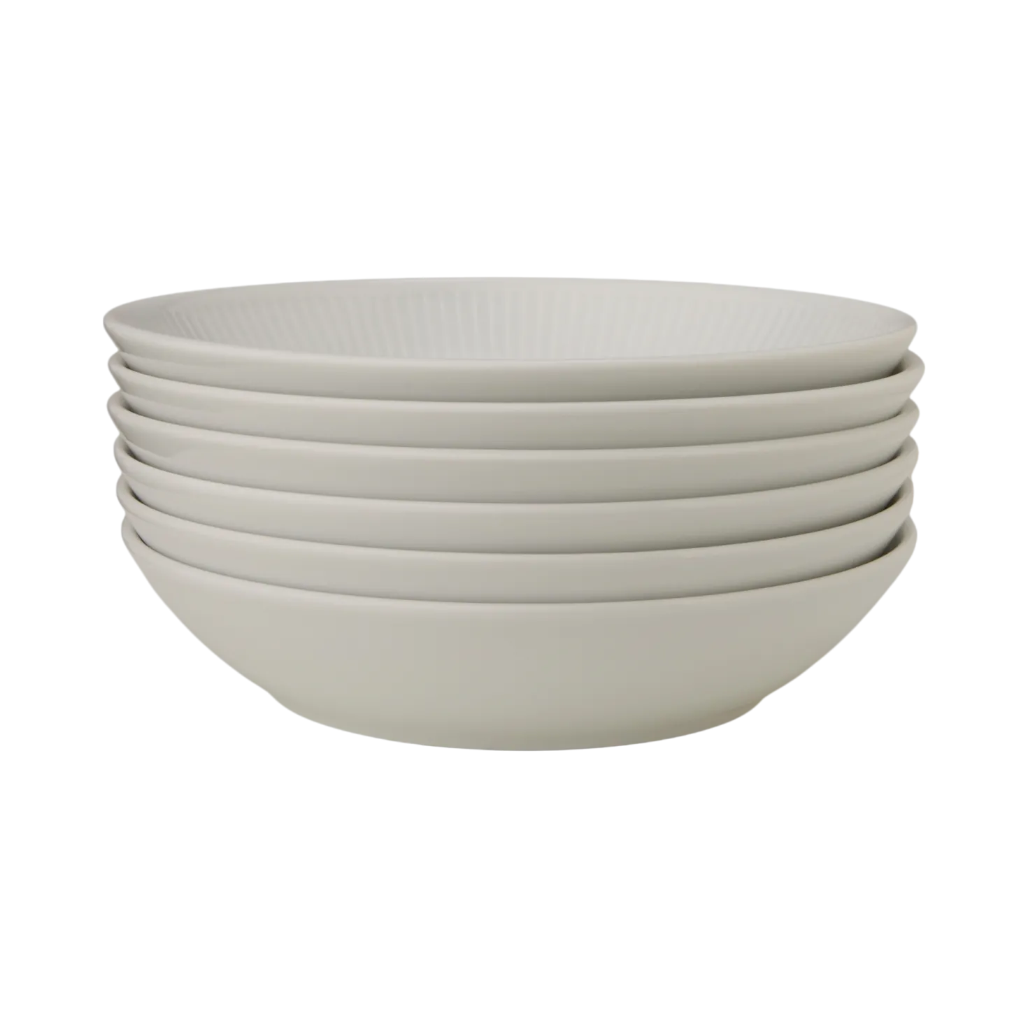 PILLIVUYT Lot de 6 Assiettes creuses en porcelaine D20cm Plissé