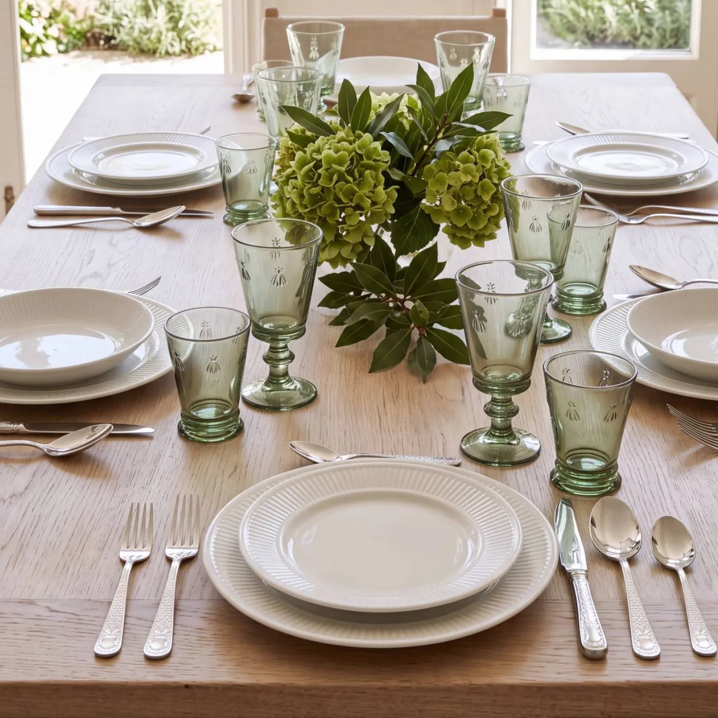 PILLIVUYT Lot de 6 Assiettes creuses en porcelaine D20cm Plissé