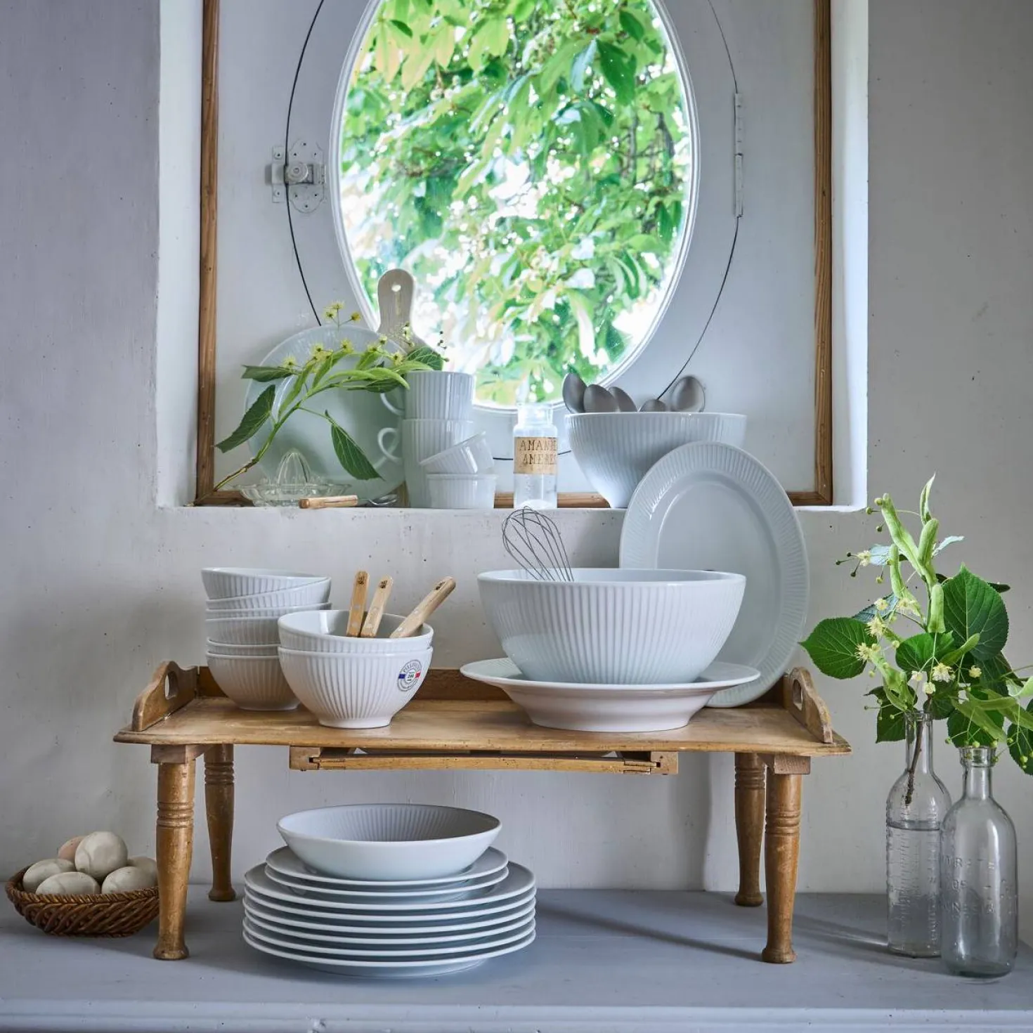 PILLIVUYT Lot de 6 Assiettes plates en porcelaine D26cmPlissé