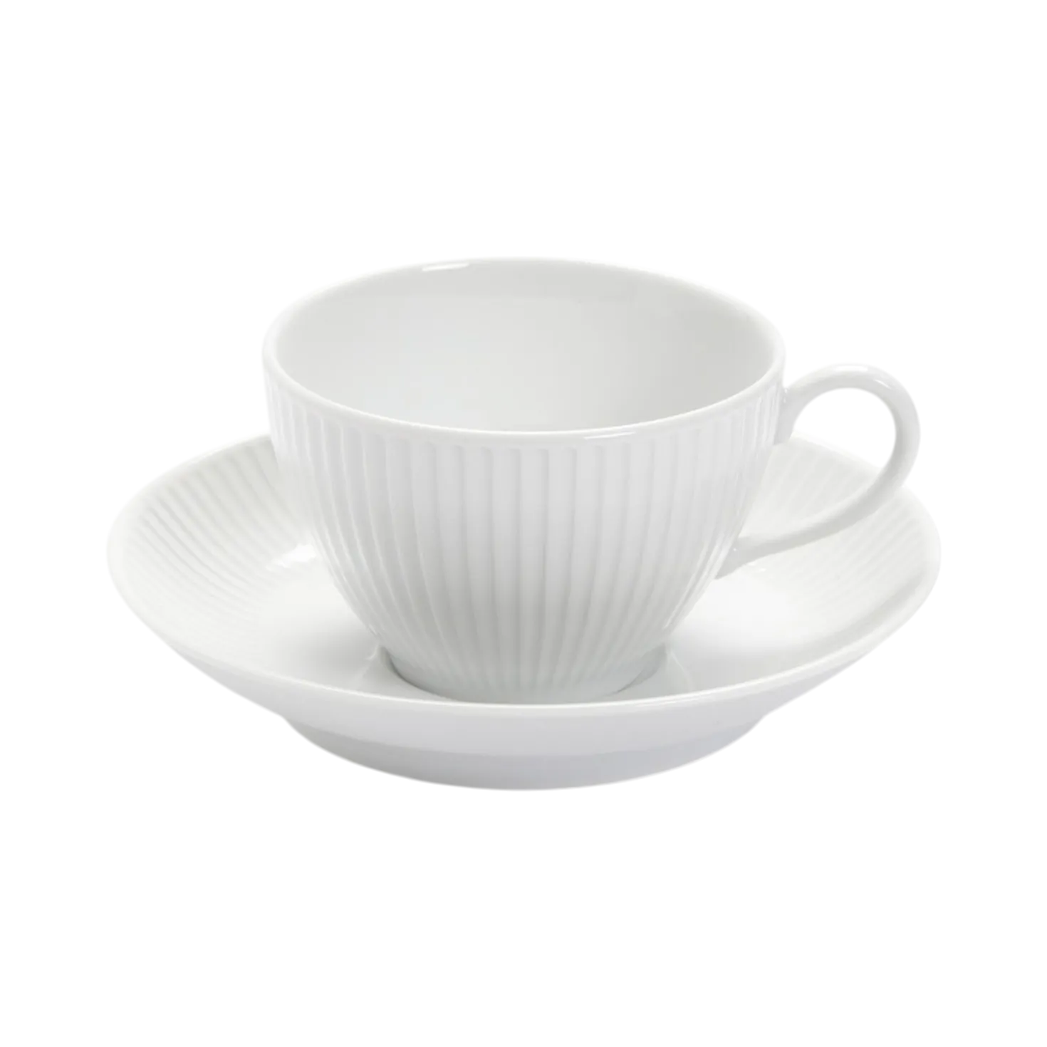 PILLIVUYT Lot de 6 Tasses genieu et soucoupes en porcelaine Plissé