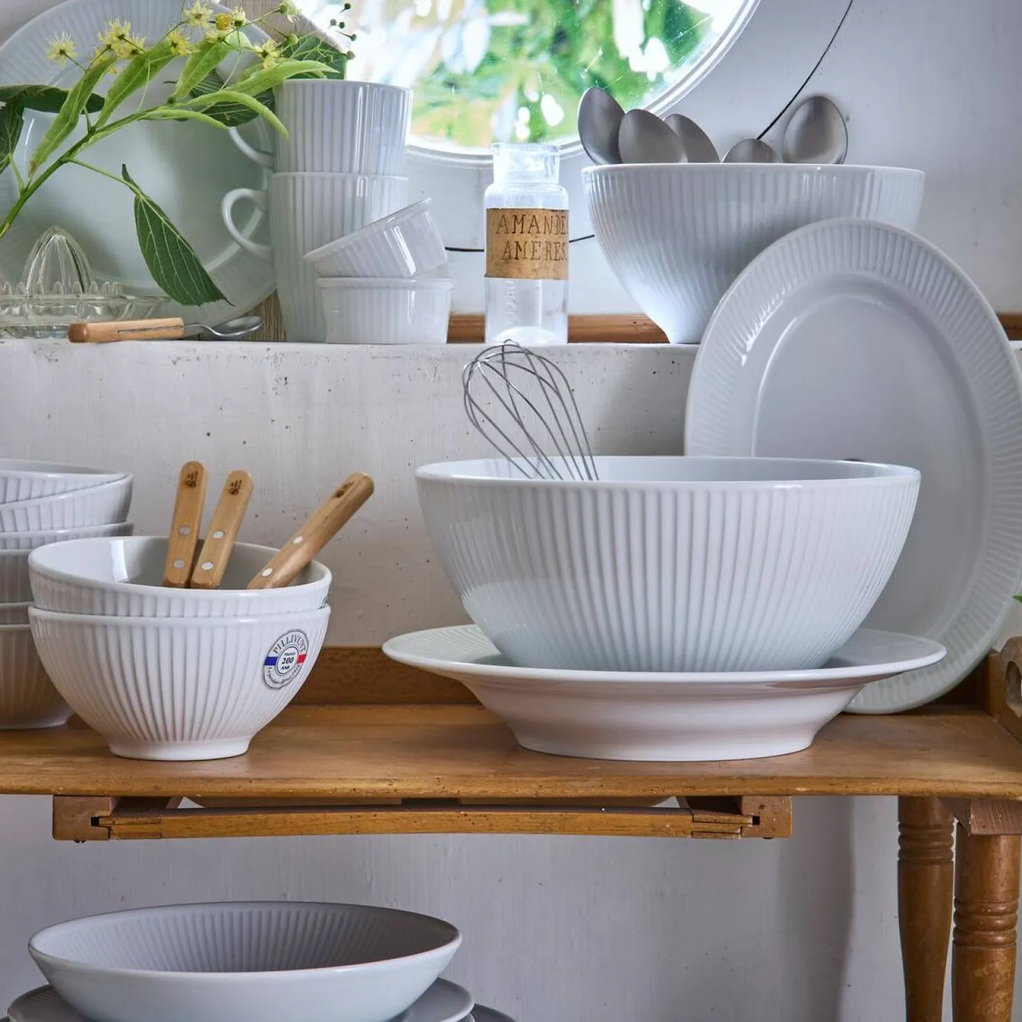 PILLIVUYT Saladier 20 cm en porcelaine Plissé