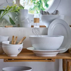 PILLIVUYT Saladier haut en porcelaine 25 cm Plissé