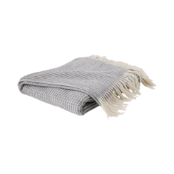 Plaid nid d'abeille coton polyester recyclé Pazenn