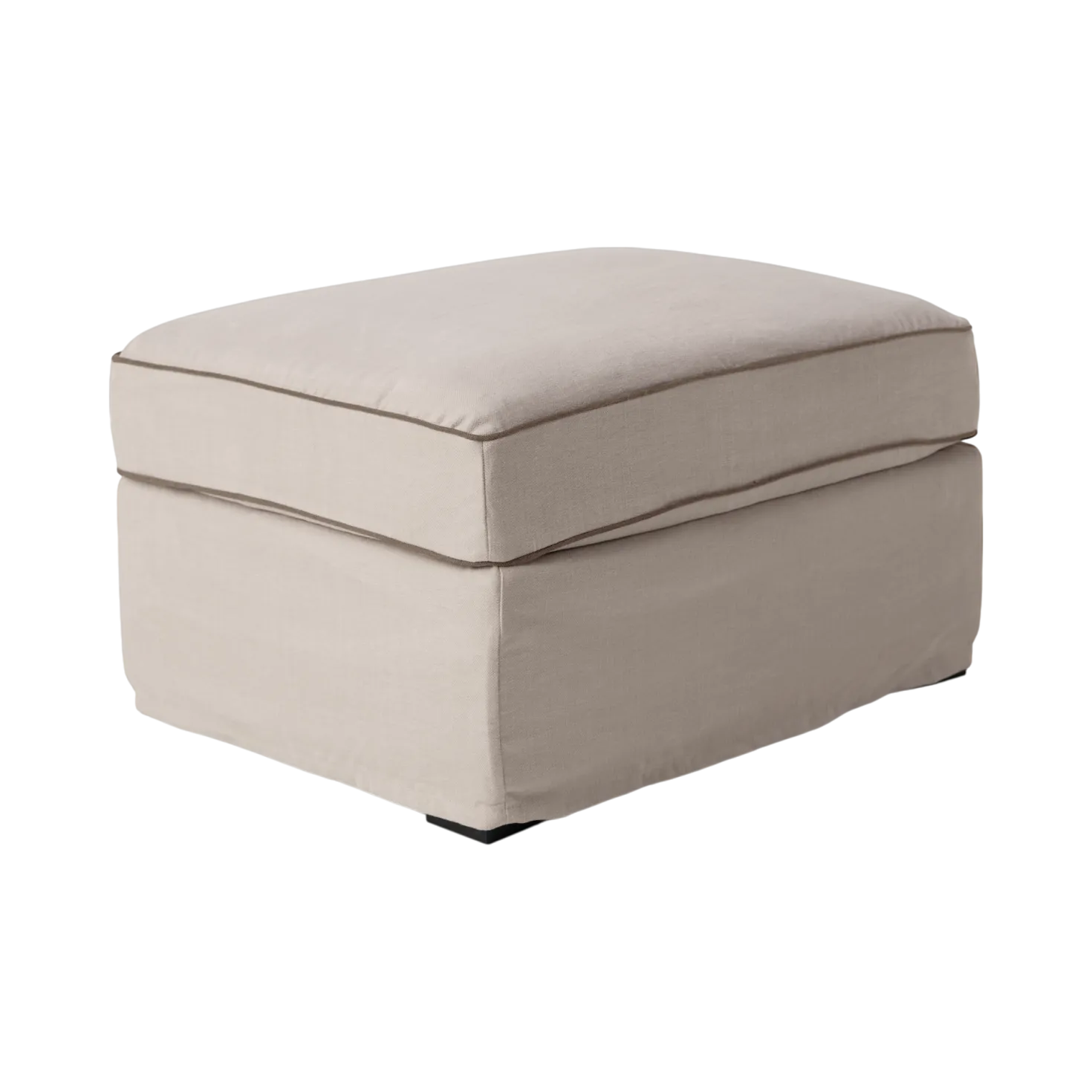 Pouf coton/lin déhoussable Margot