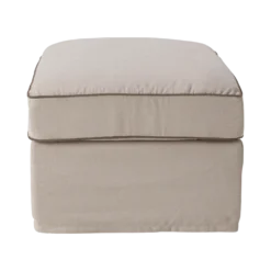 Pouf coton/lin déhoussable Margot
