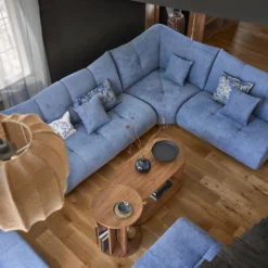 Pouf pour canapé modulable tissu Benny