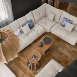 Pouf pour canapé modulable tissu Benny