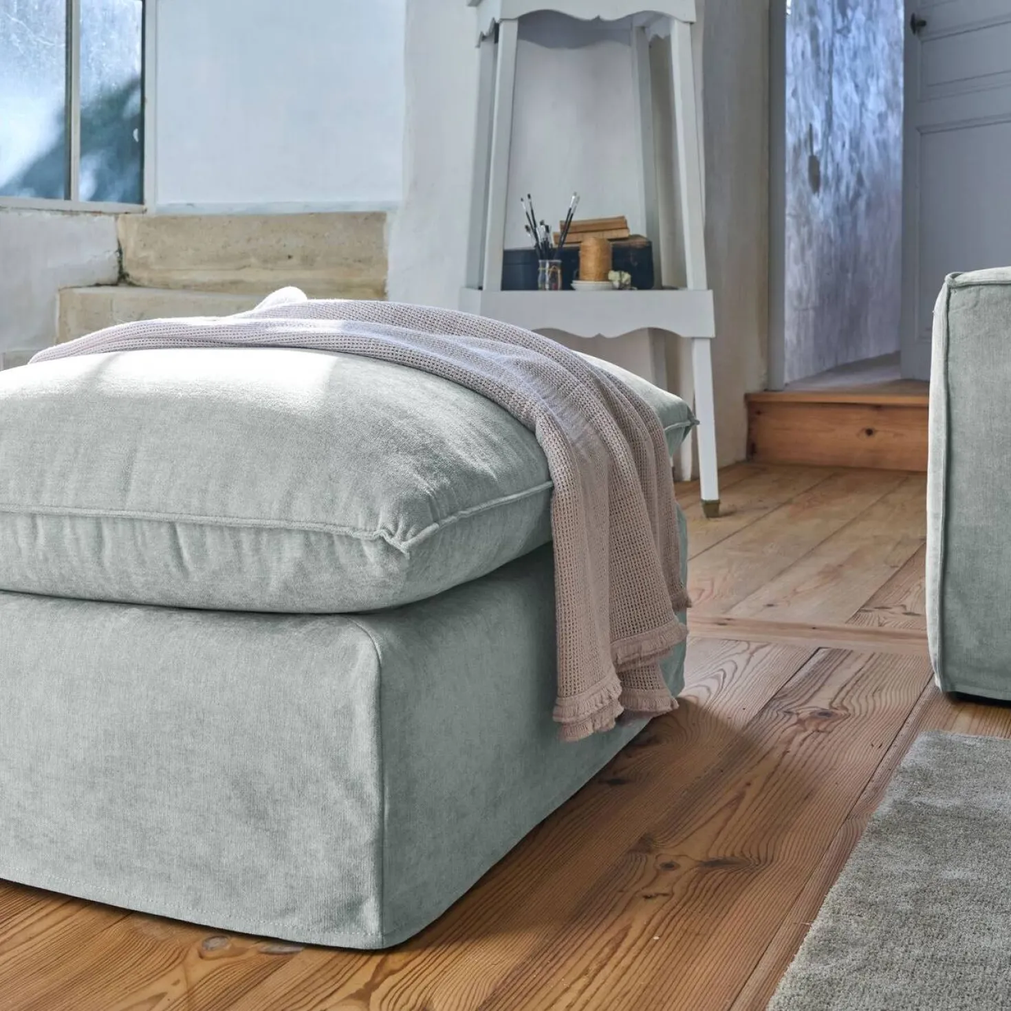 Pouf tissu déhoussable Pablo