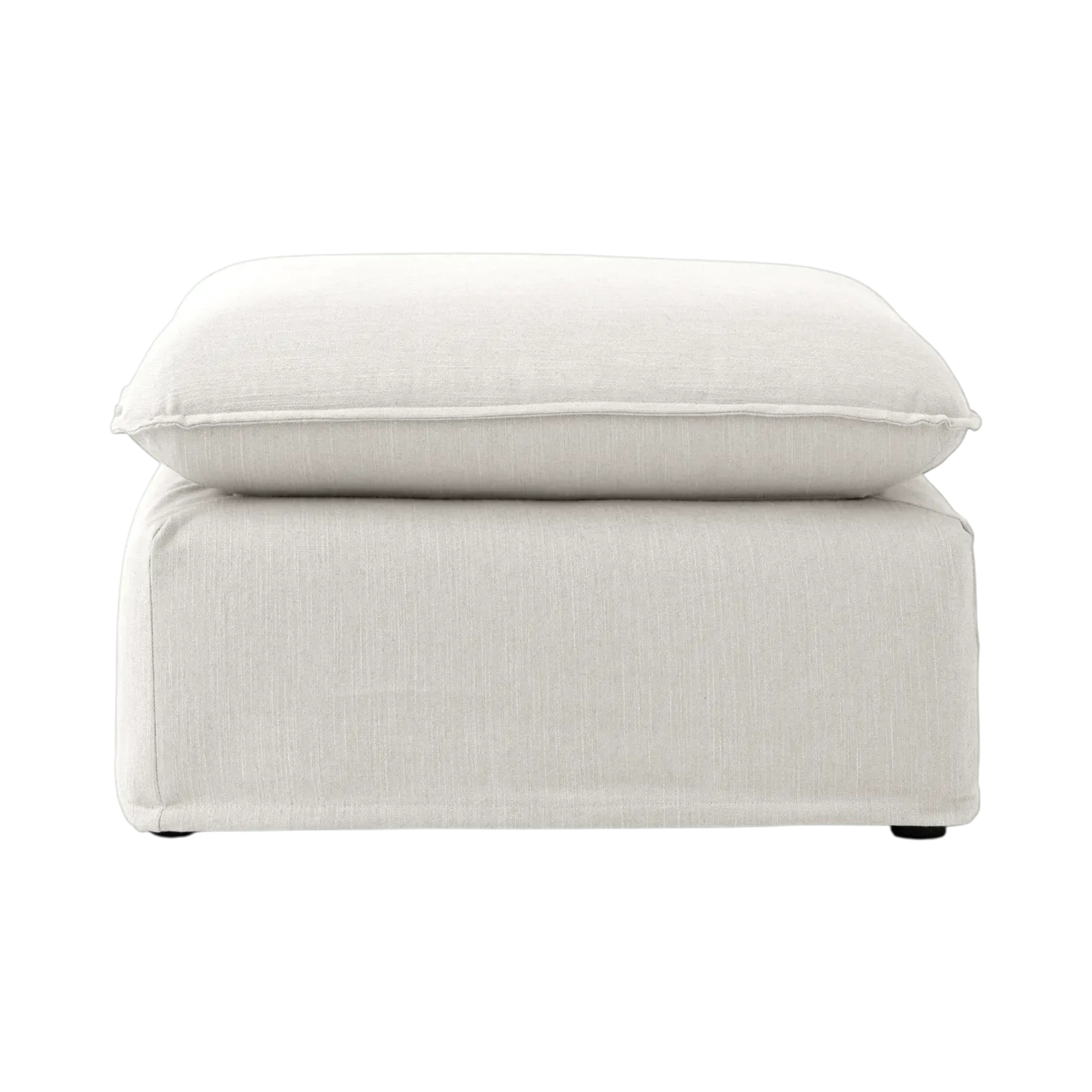 Pouf tissu effet lin Orphée