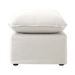 Pouf tissu effet lin Orphée