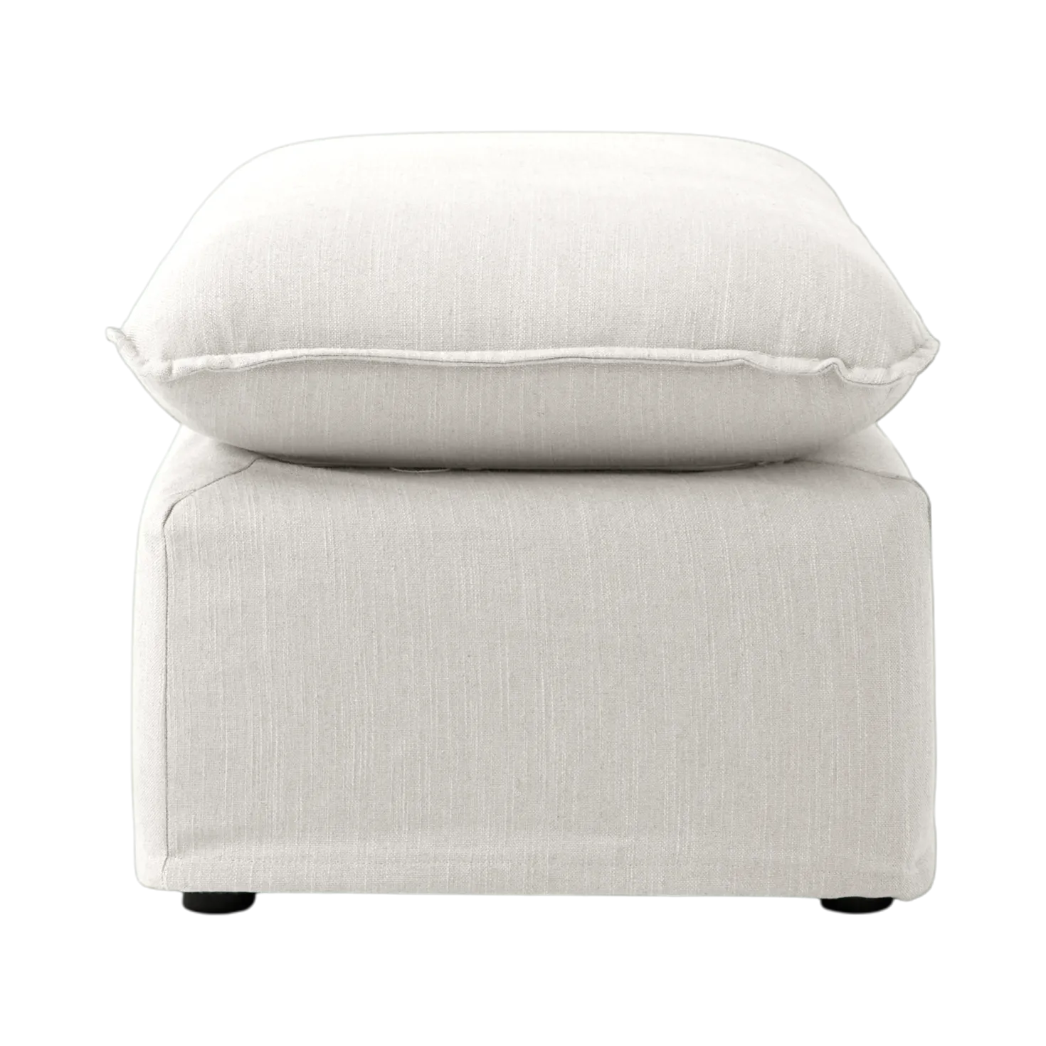 Pouf tissu effet lin Orphée