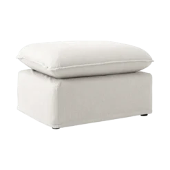 Pouf tissu effet lin Orphée