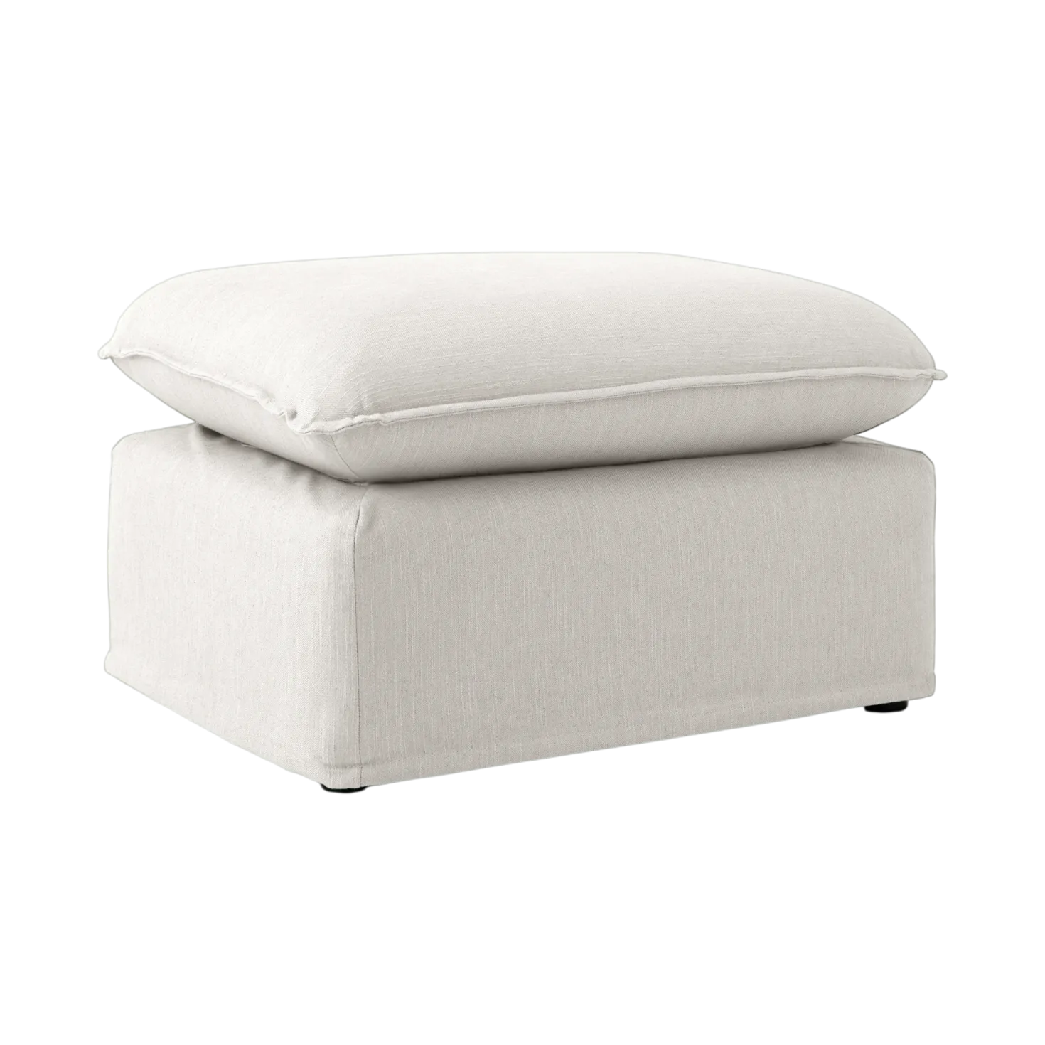 Pouf tissu effet lin Orphée
