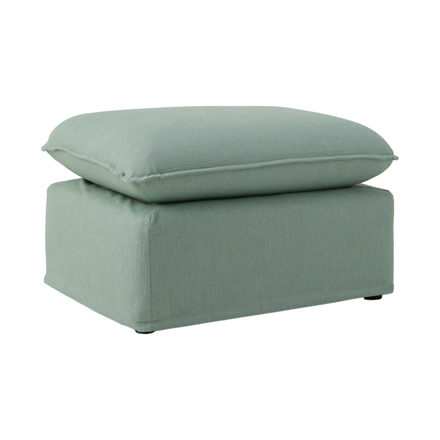 Pouf tissu effet lin Orphée