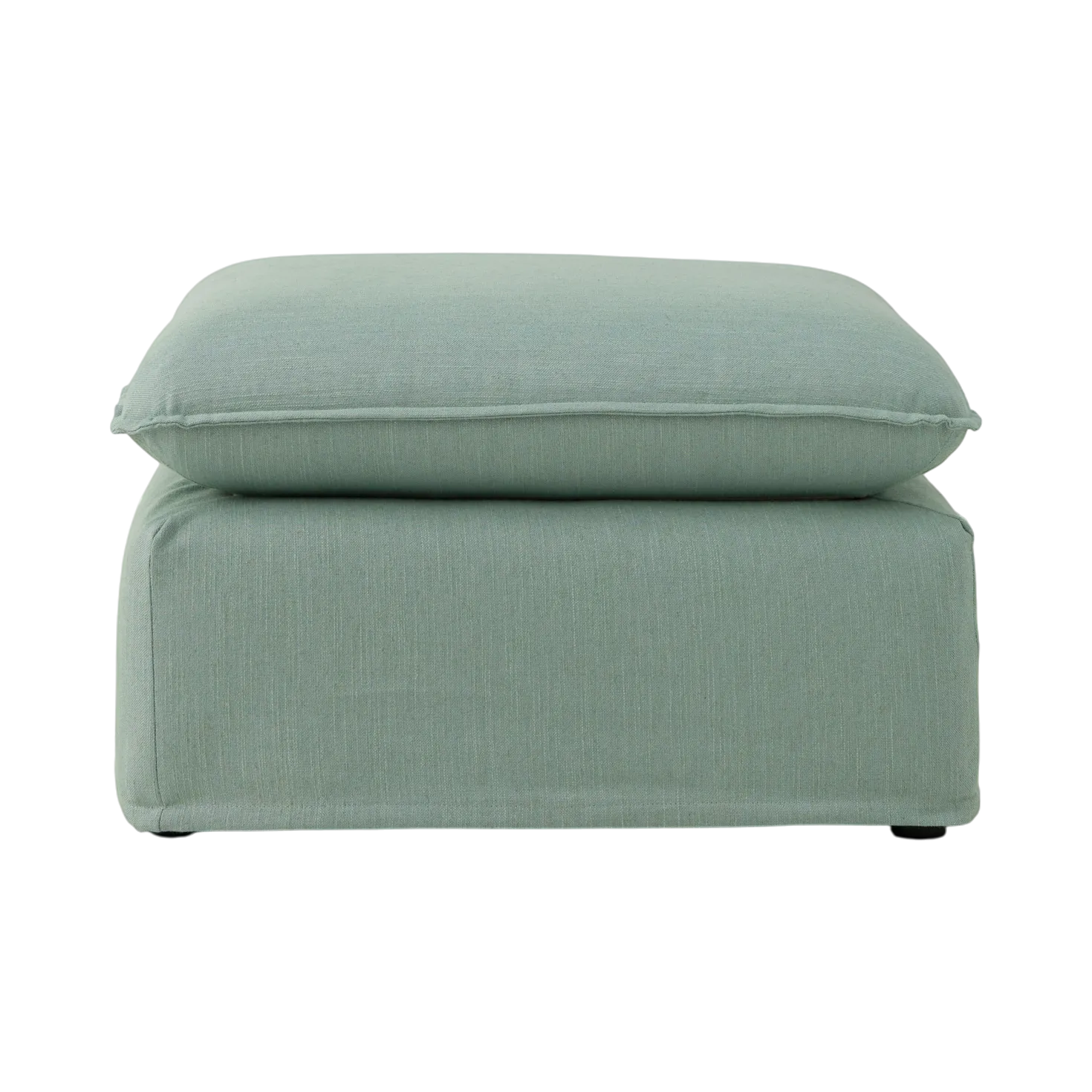 Pouf tissu effet lin Orphée