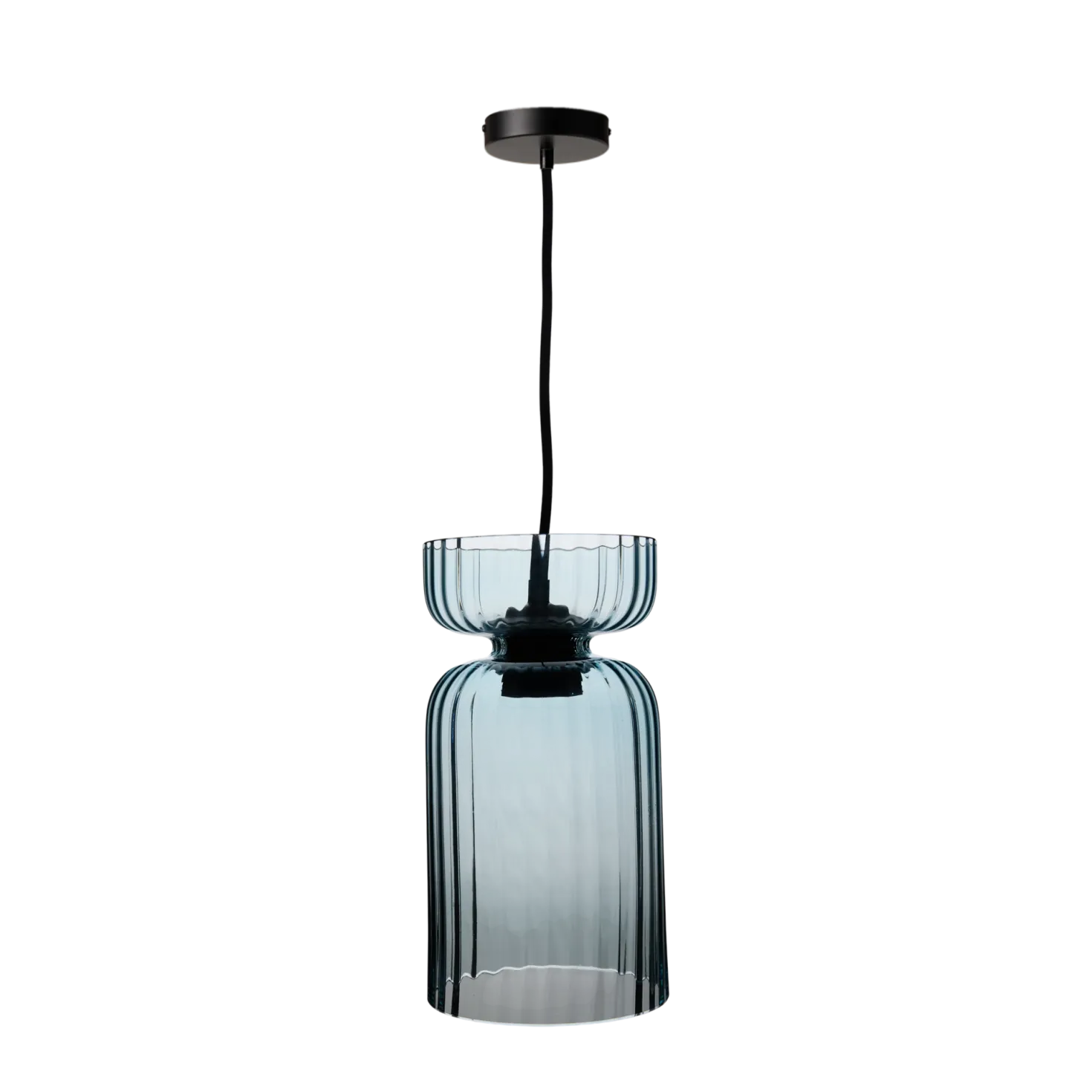 Suspension en verre bleu translucide Cyrielle