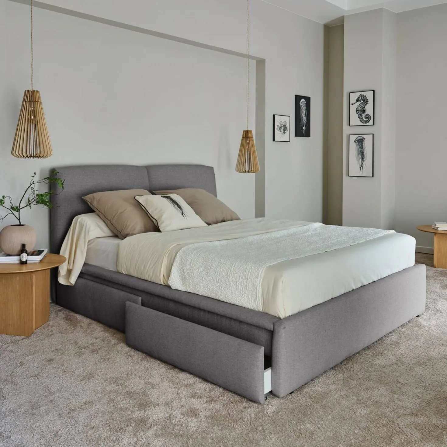 Tableau Méduse impression papier lin 30 x 50 cm BY THE INK©