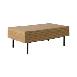 Table basse avec tiroir bois pieds métal Alex
